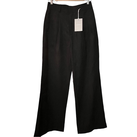 !!SOLD!! NWT EVERLANE THE WAY HIGH DRAPE PANT BLACK WIDE LEG RELAXED PLEATED 2S - Picture 4 of 15